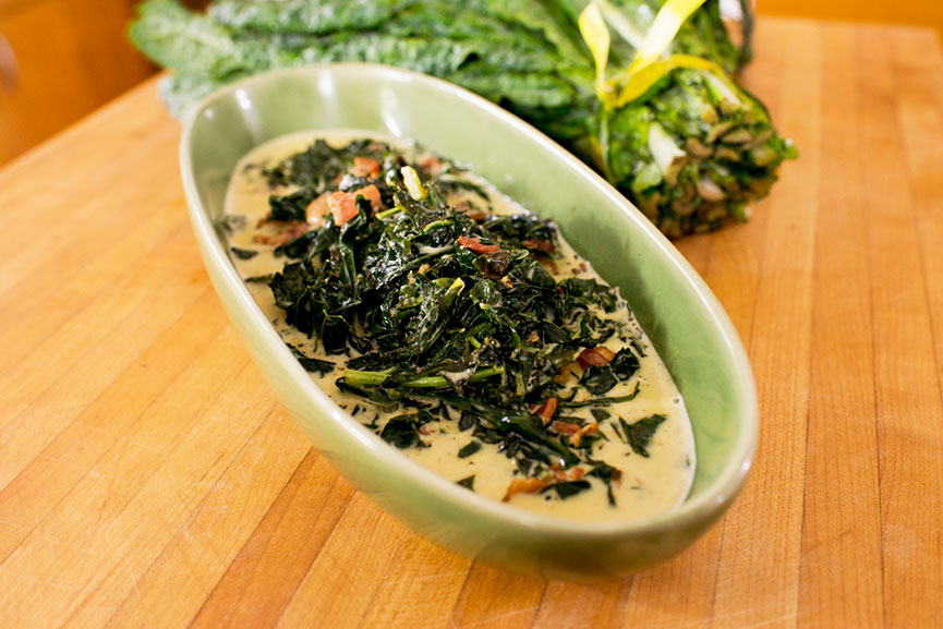 Creamed Kale with Bacon